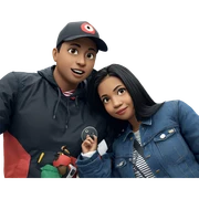 stylish duo in the outdoors sticker