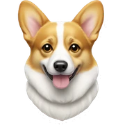 corgi white and yellow sticker