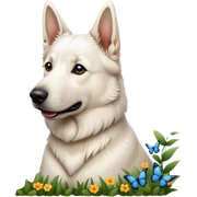 White Shepherd viele Schmetterlinge  sticker