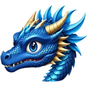 Dragón color negro ojos azules sticker