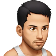 male, wearing a white tank top sticker