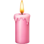 light pink candle with wax sticker