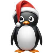 Penguin with santa hat sticker