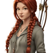 red haired archer girl sticker