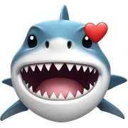 shark with heart sticker