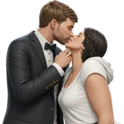 romantic outdoor kiss moment sticker
