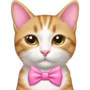 Pink bow on a cat sticker