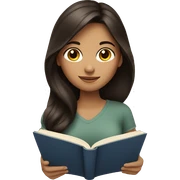 Brunette girl reading a book sticker