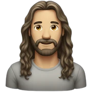 Man with long hairs and beard sticker
