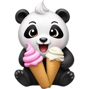 Panda eating ice cream sticker