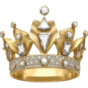 tzar style art deco diamond crown gold  sticker