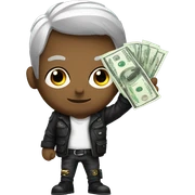 cyber punk holding cash sticker