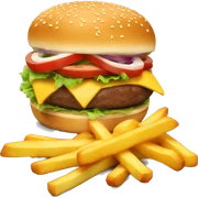 burger and french fries sticker