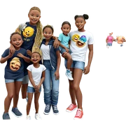 happy kids outdoors together sticker