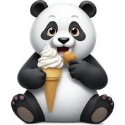 Panda eating ice cream sticker