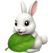 Bunny eating leaf sticker