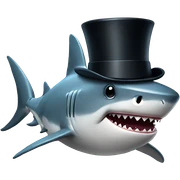 Shark with a top hat sticker