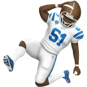 Football player on ground with hand in the air sticker
