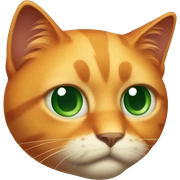 frowning orange cat with dark green eyes  sticker