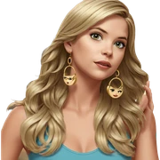 blonde girl with earrings sticker