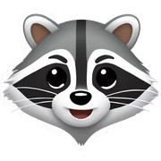 raccoon with closed eyes and hearts around sticker