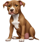 Brown Pitbull puppy laying  sticker