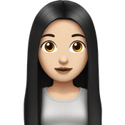 White girl with straight black hair sticker