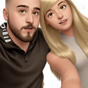 blonde boy and girl selfie sticker