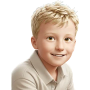 smiling boy in white shirt sticker