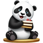 Panda eating cake sticker