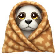 Animal cozy in blanket sticker