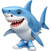 shark with shoes sticker