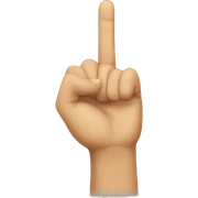 finger holding up an L sticker