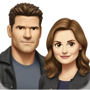 Emily Deschanel and David Boreanaz sticker