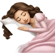 sleeping beauty brunette white girl with a silk pillow sticker