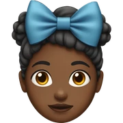 black girl with bow in her hair sticker