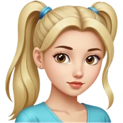 Beautiful girl with high ponytail sticker