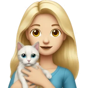 Blonde girl holding ragdoll cat sticker