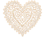 Pale brown lace heart sticker