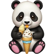 Panda eating ice cream sticker