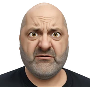 bald man in black shirt sticker