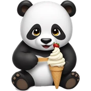 Panda eating ice cream sticker