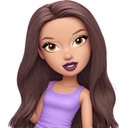 brown-haired girl in purple sticker