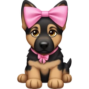 German Shepard puppy pink bow sticker
