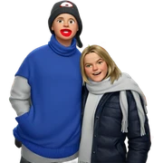 boy in hat and scarf sticker