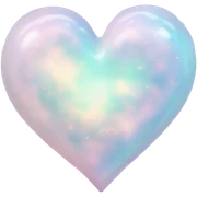 Pastel White iridescent nebula heart sticker