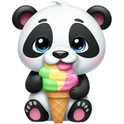 Panda eating ice cream sticker