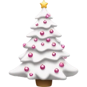 White Christmas tree with pink ornsments sticker