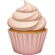 Pale blush pink cupcake with light beige glittery wrapper sticker