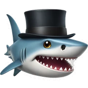 Shark with a top hat sticker